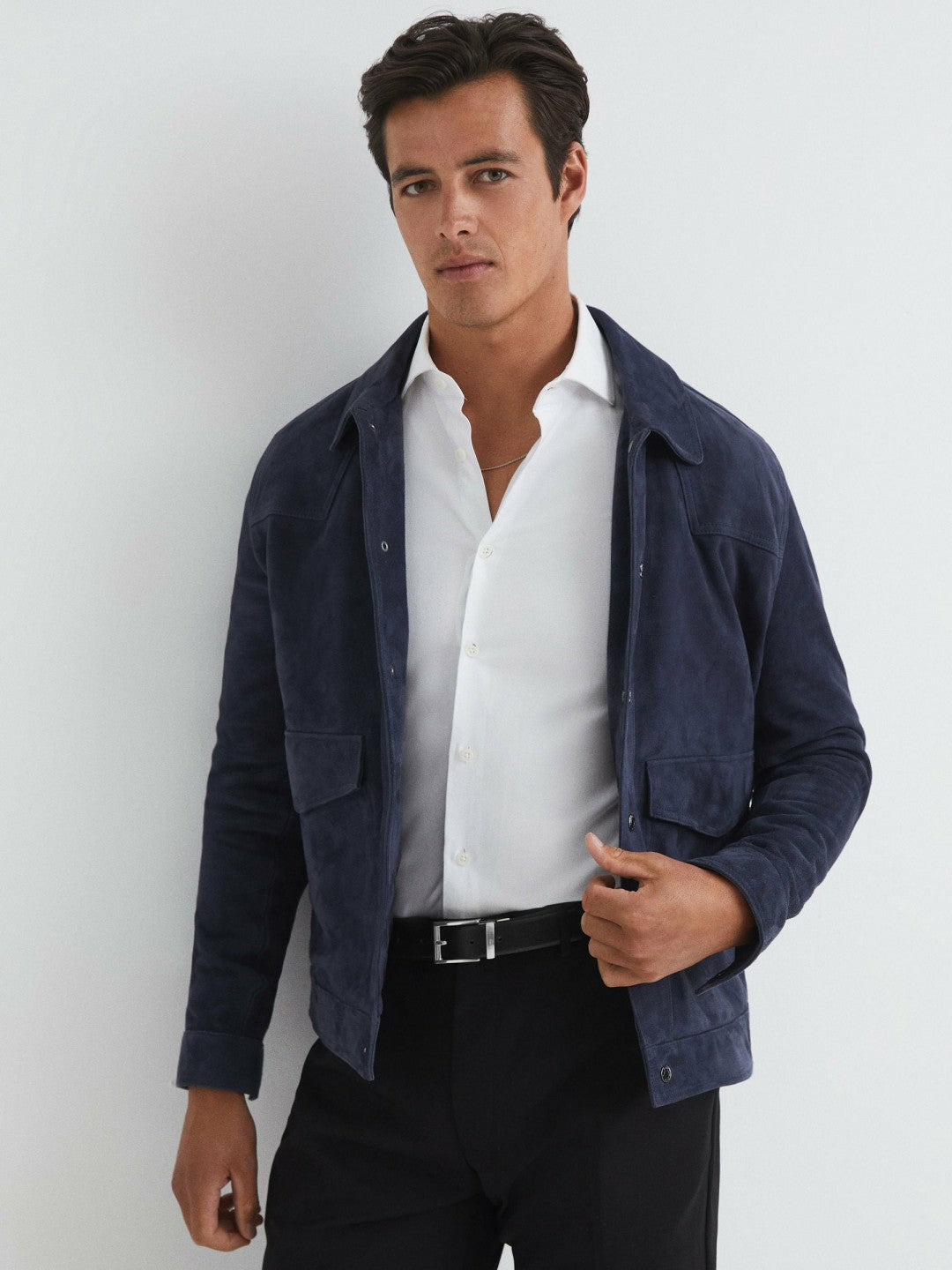 Reversible Leather Belt in Black | Reiss Men Best Seller