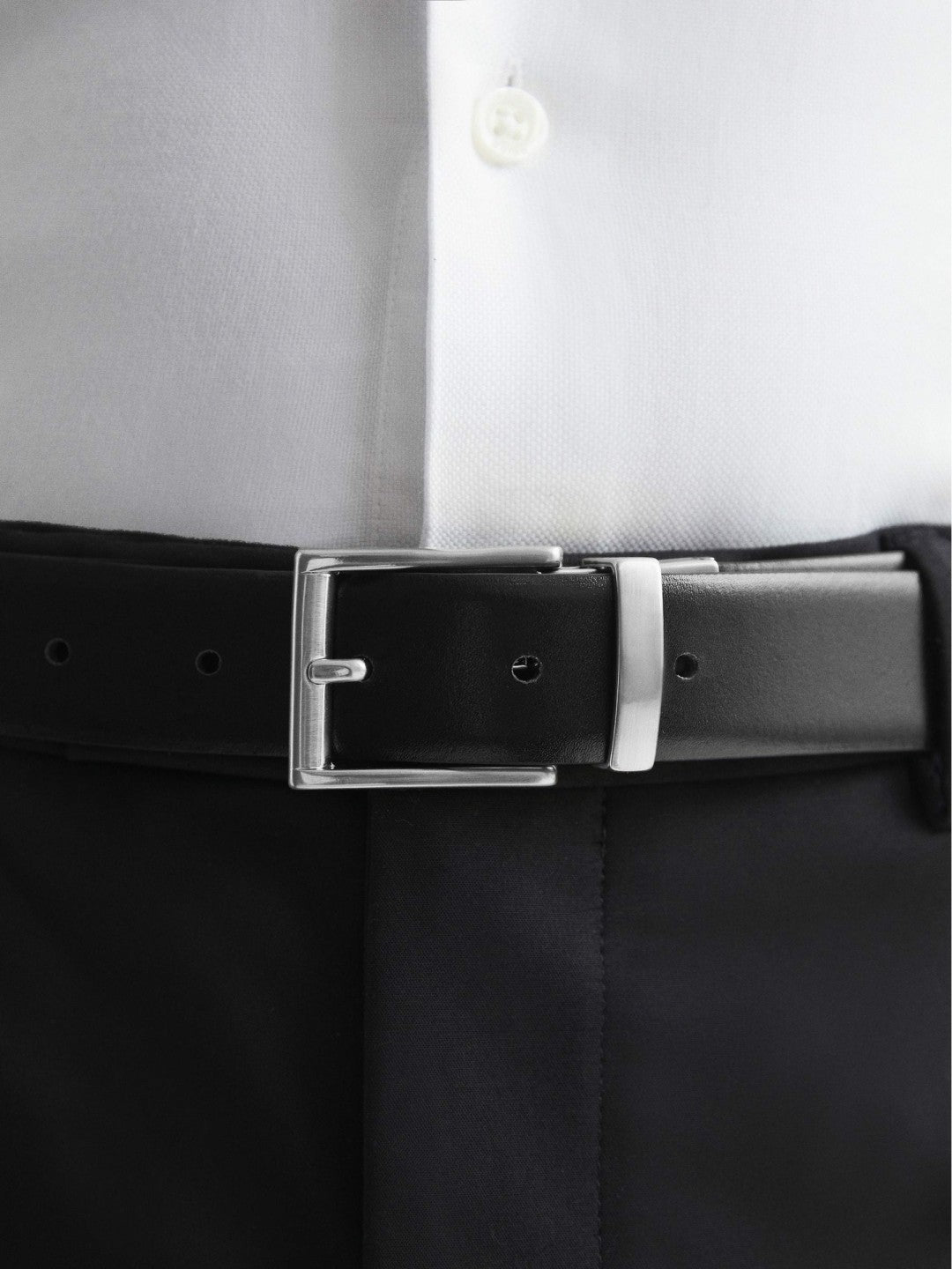 Reversible Leather Belt in Black | Reiss Men Best Seller