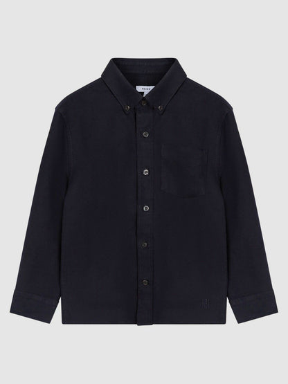9-14 yrs Button Down Oxford Shirt in Navy | Reiss Children & Baby Popular