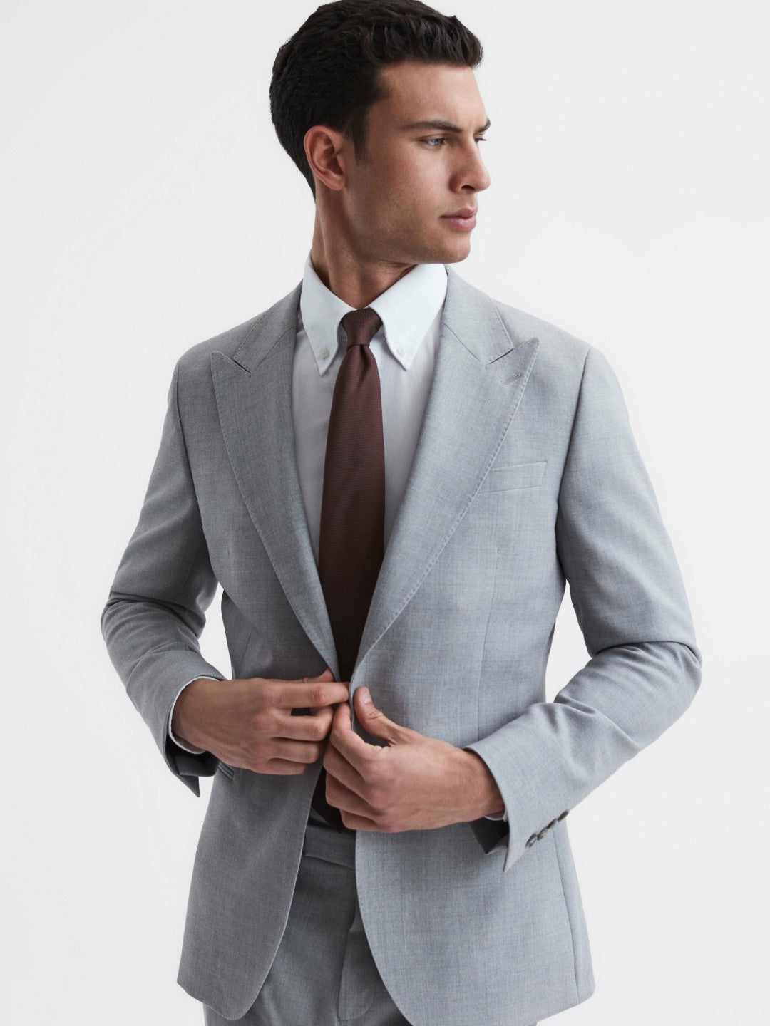 Textured Silk Blend Tie in Burgundy | Reiss Men Trending