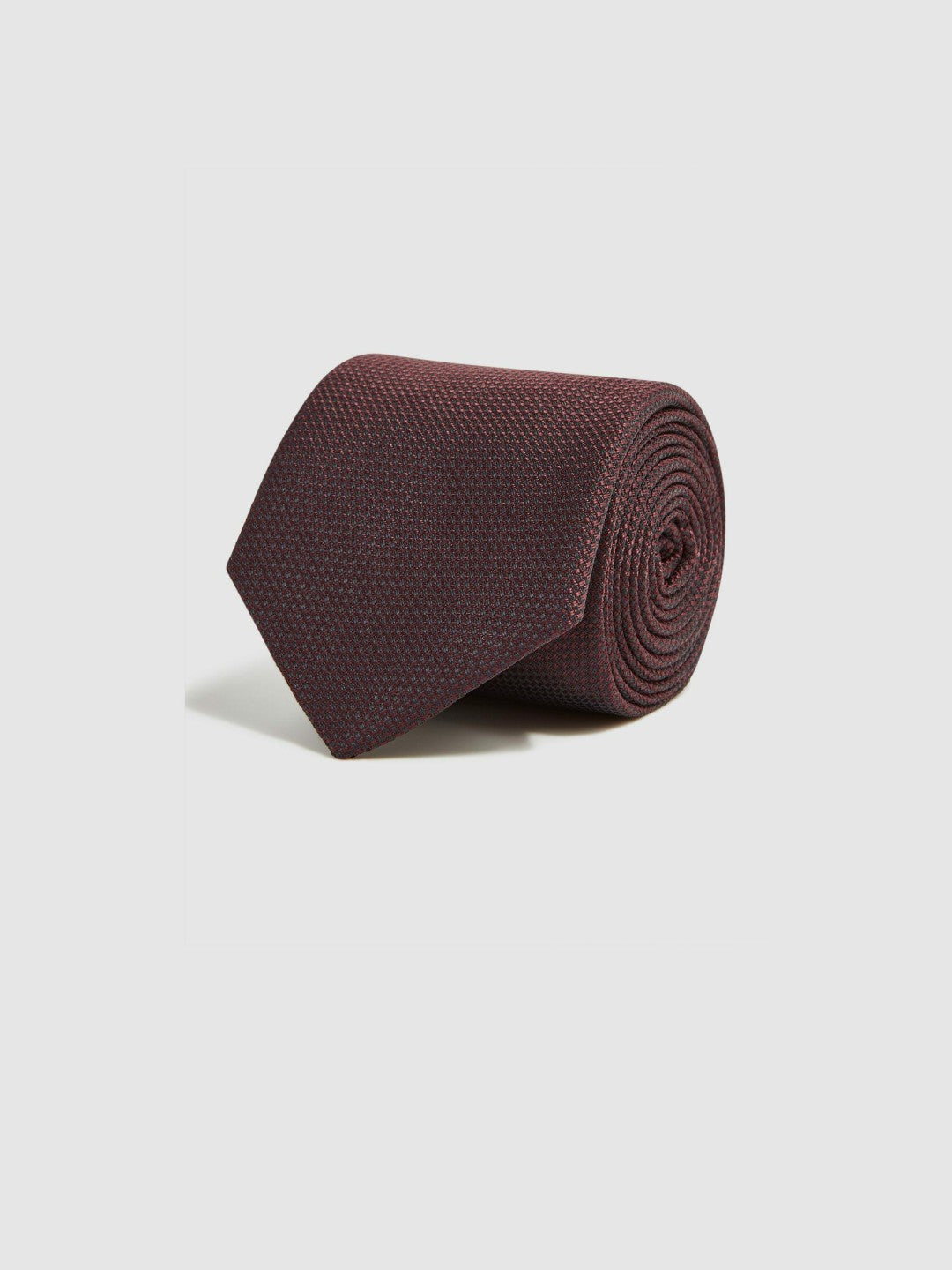 Textured Silk Blend Tie in Burgundy | Reiss Men Trending