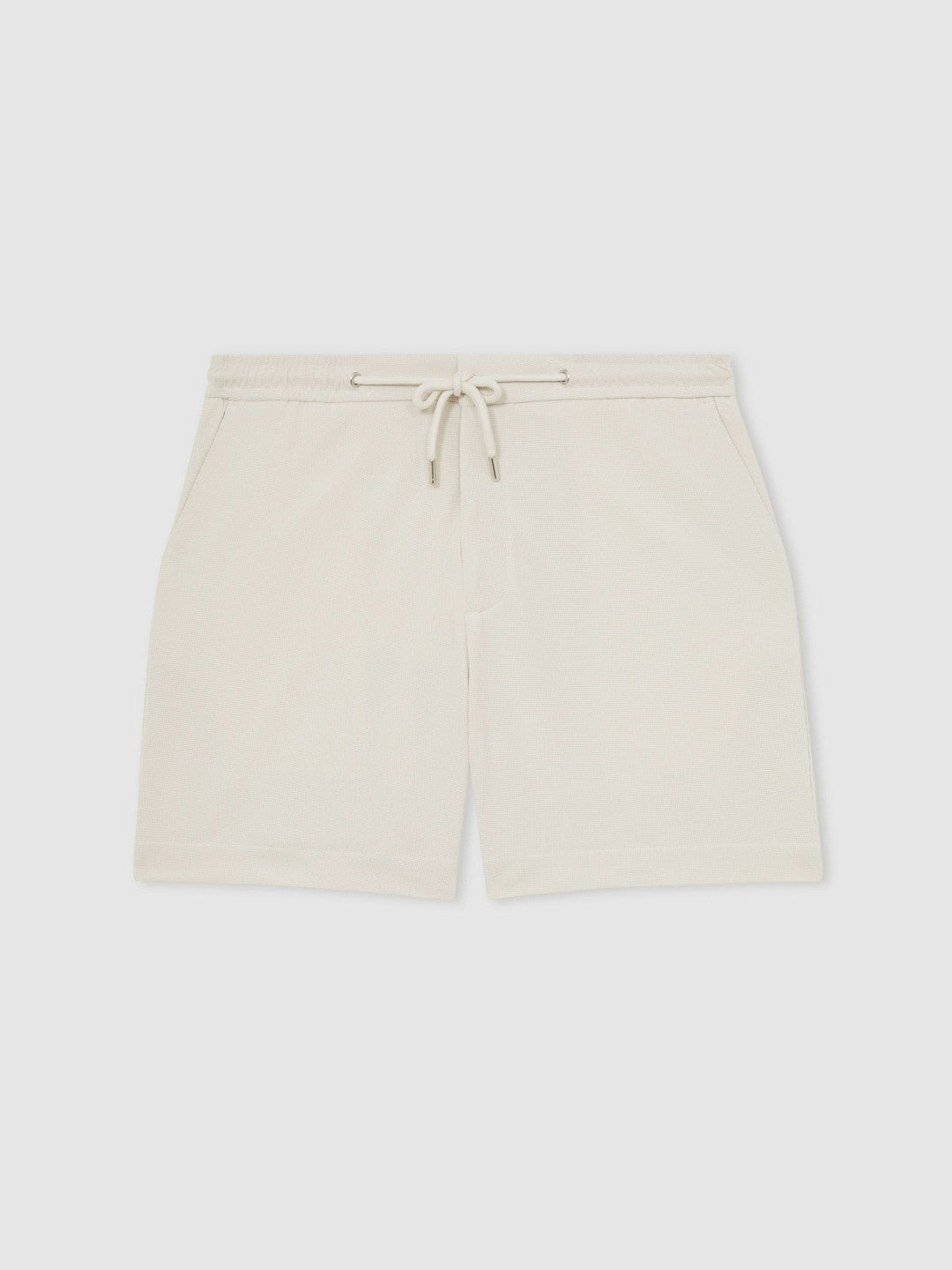 Textured Drawstring Shorts in Stone | Reiss Men Premium