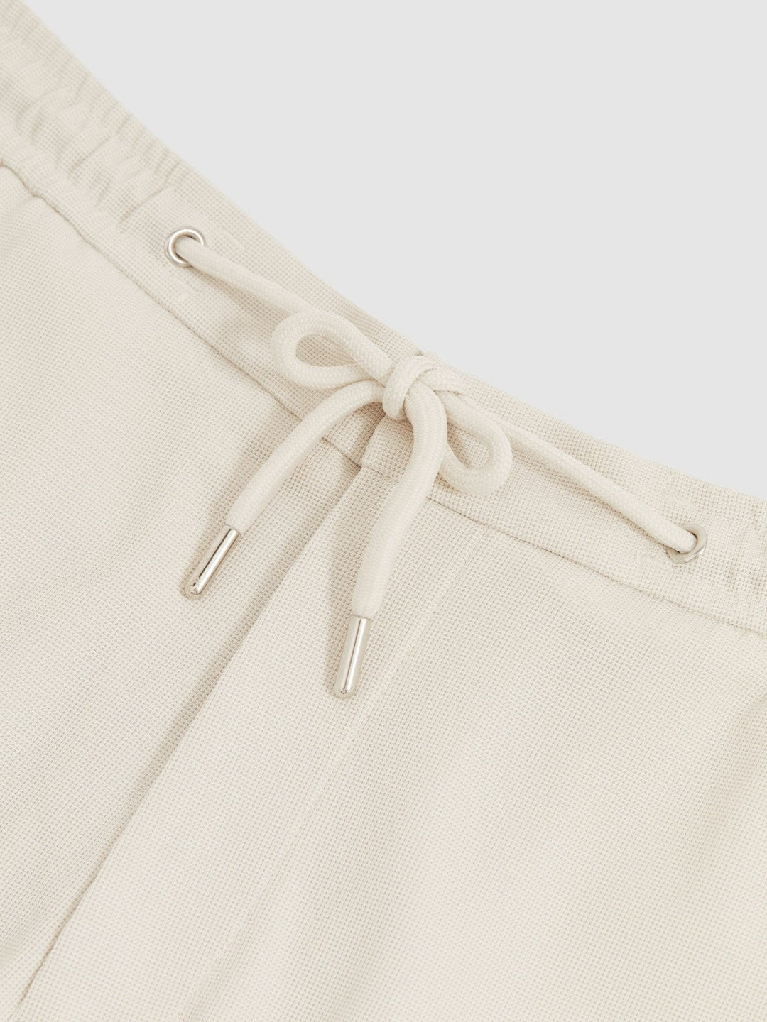 Textured Drawstring Shorts in Stone | Reiss Men Premium