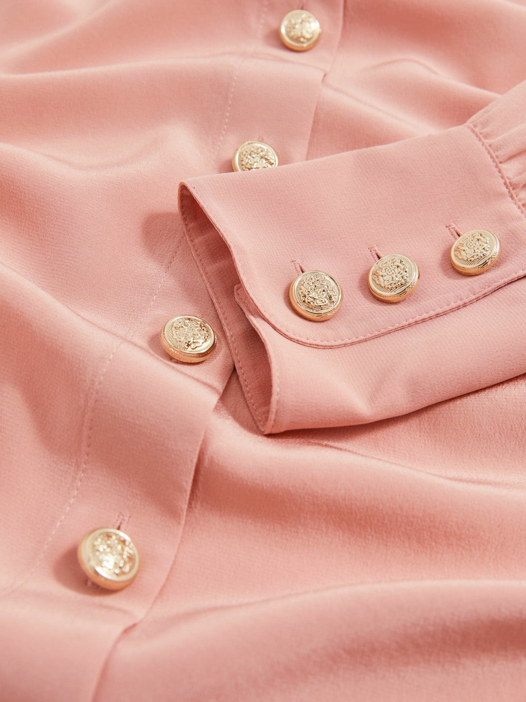 Silk Embossed-Button Shirt in Pink | Reiss Women Popular