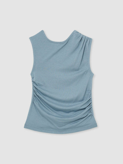 9-13 yrs Ruched Vest Top in Blue | Reiss Children & Baby Signature