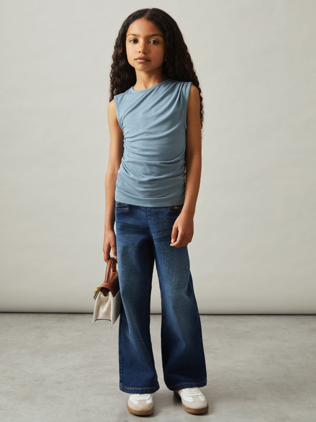 9-13 yrs Ruched Vest Top in Blue | Reiss Children & Baby Signature