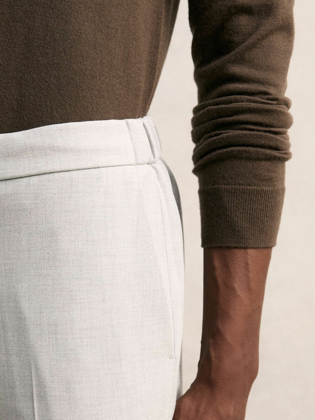 Slim-Fit Internal-Drawstring Trousers in Grey | Reiss Men Trending