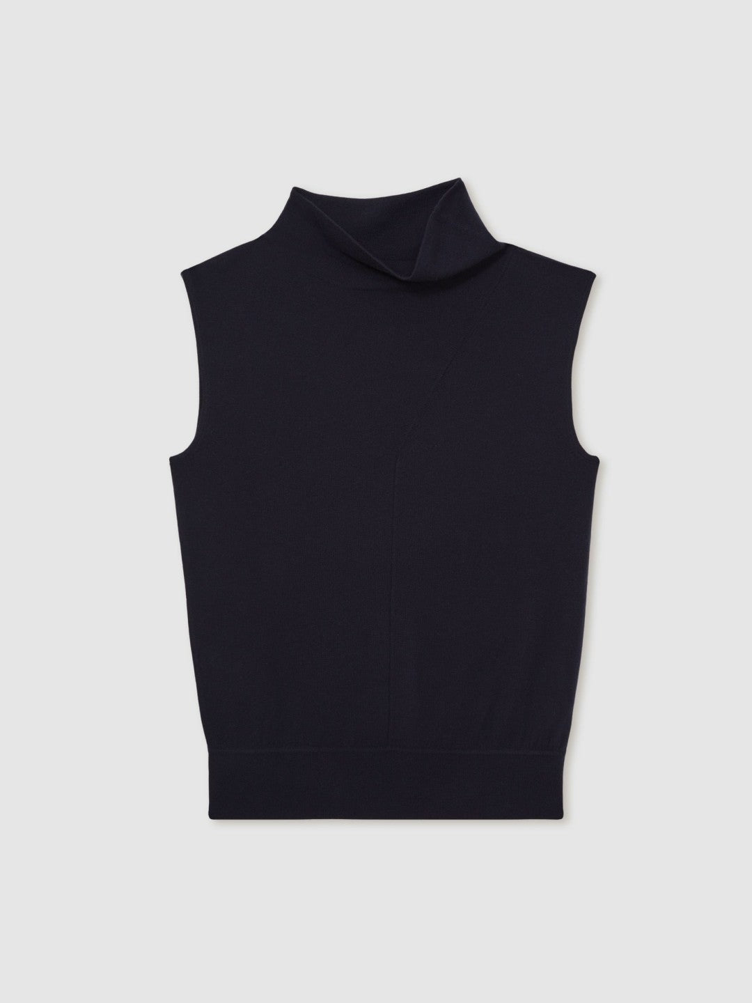 Wool Slouched Sleeveless Top in Navy | Reiss Women Best Seller