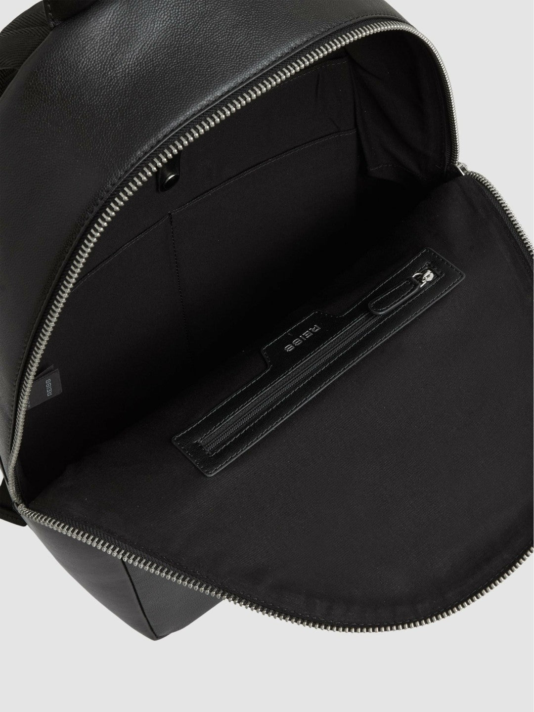 Micro-Grain Leather Backpack in Black | Reiss Men Signature