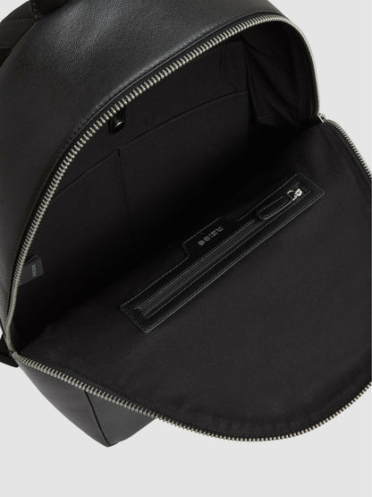 Micro-Grain Leather Backpack in Black | Reiss Men Signature
