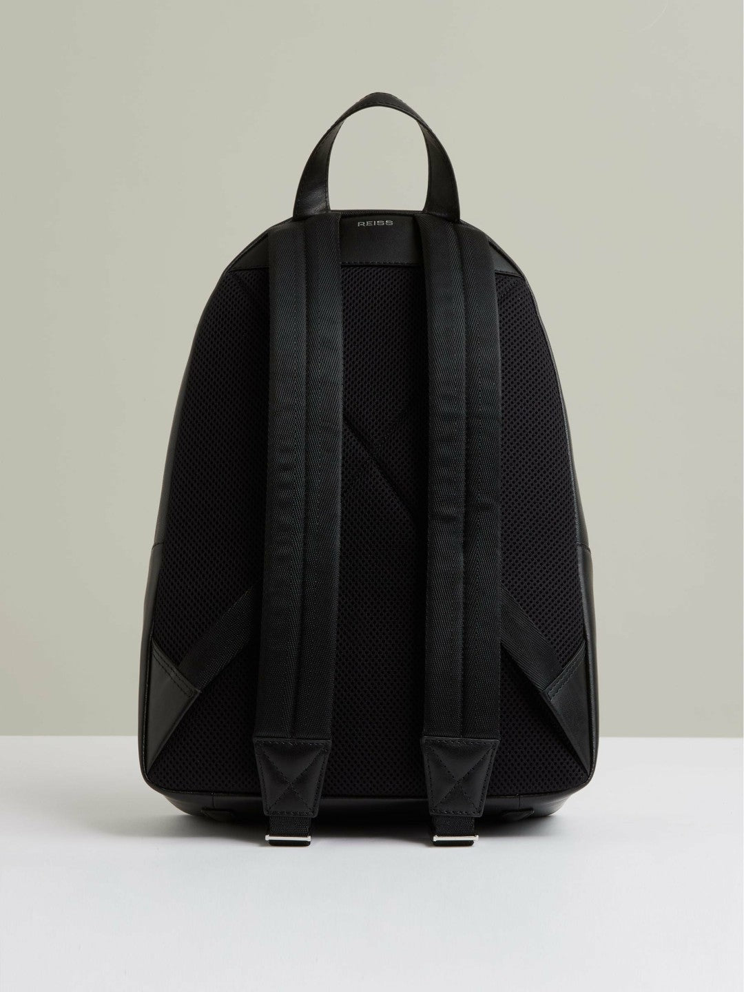 Micro-Grain Leather Backpack in Black | Reiss Men Signature