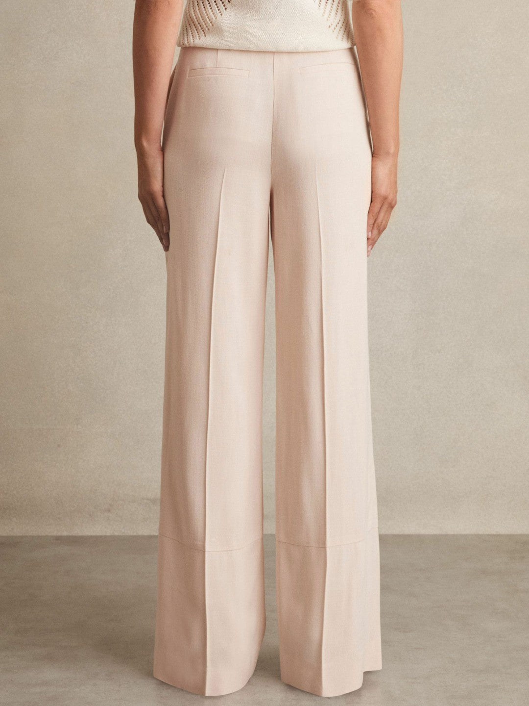 Petite Wide-Leg Suit Trousers in Pink | Reiss Women Exclusive