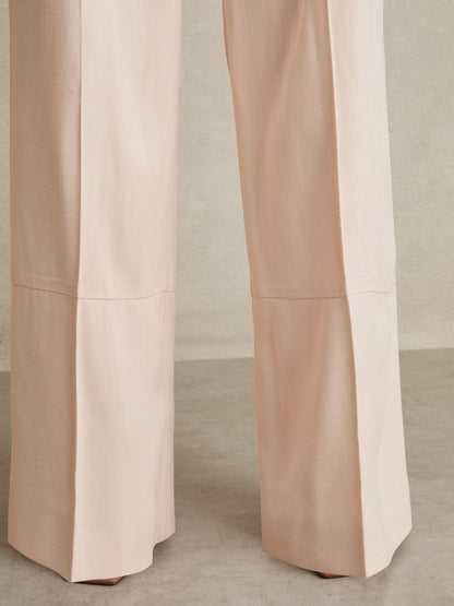 Petite Wide-Leg Suit Trousers in Pink | Reiss Women Exclusive