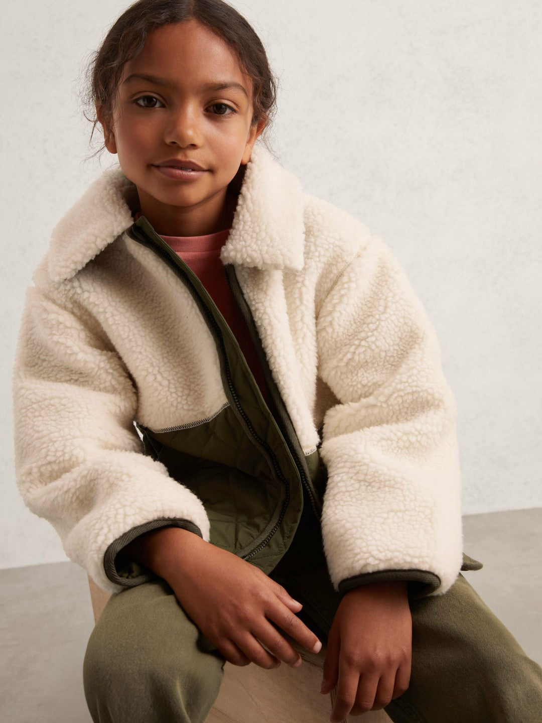 3-9 yrs Quilted Borg Jacket in Ecru | Reiss Children & Baby Popular