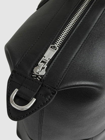 Micro-Grain Leather Holdall in Black | Reiss Men Recommended