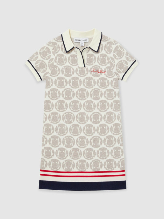 13-14 yrs SmileyWorld Knitted Polo Dress in Off White | Reiss Children & Baby New