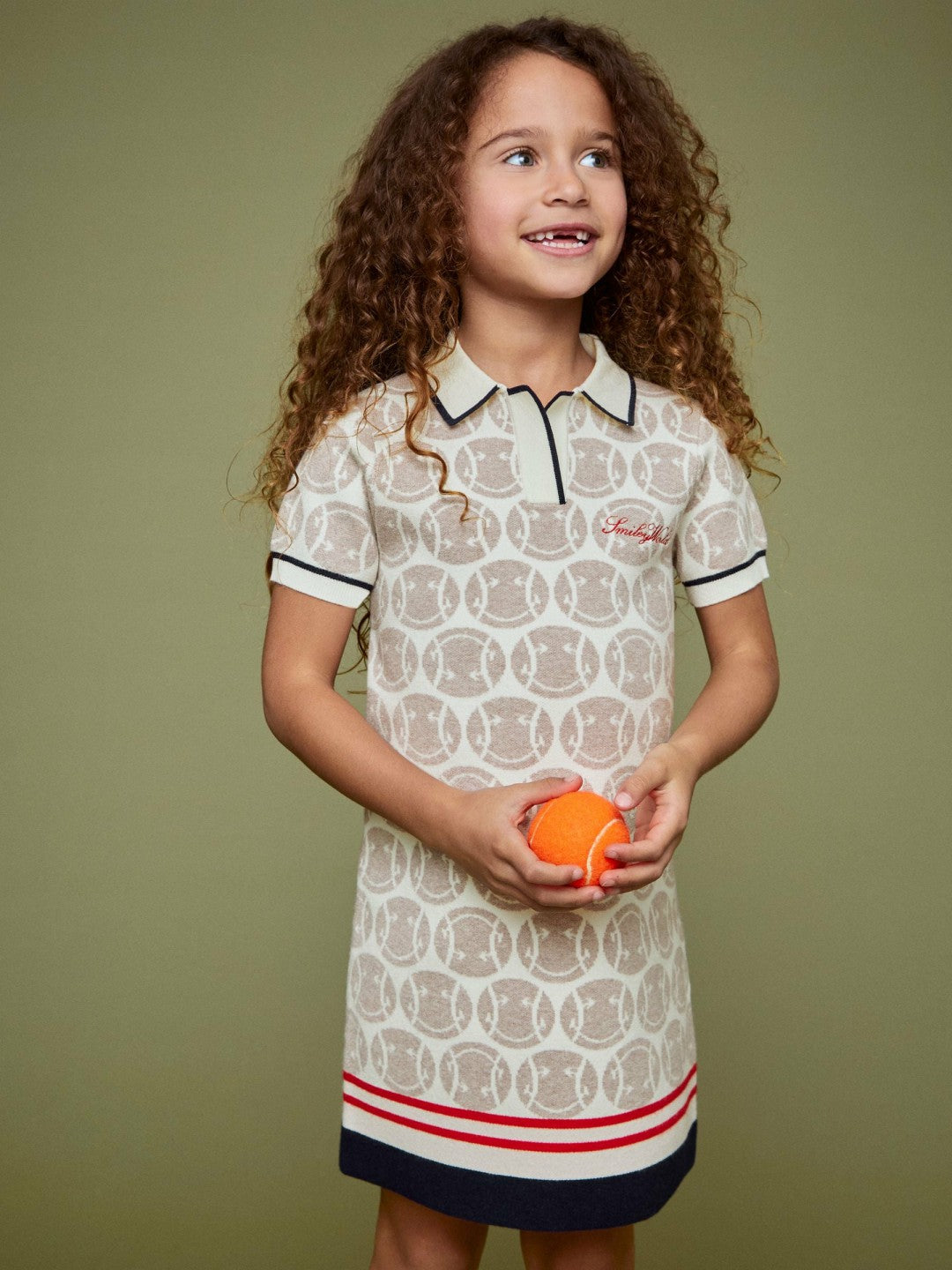 4-9 yrs SmileyWorld Knitted Polo Dress in Off White | Reiss Children & Baby Premium