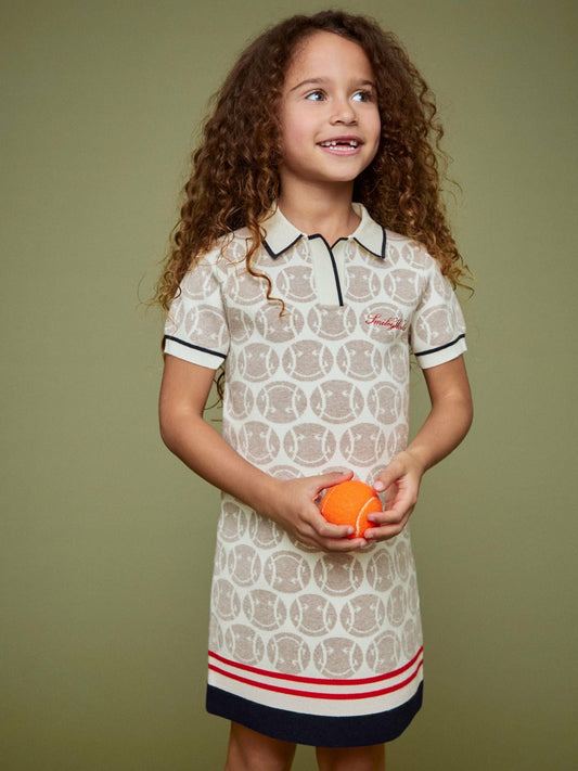 4-9 yrs SmileyWorld Knitted Polo Dress in Off White | Reiss Children & Baby Premium