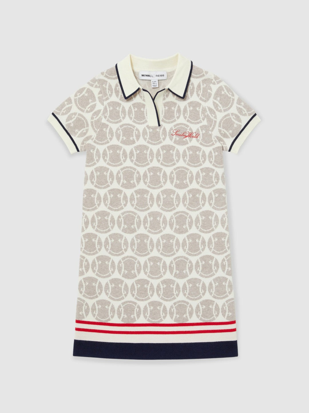 4-9 yrs SmileyWorld Knitted Polo Dress in Off White | Reiss Children & Baby Premium