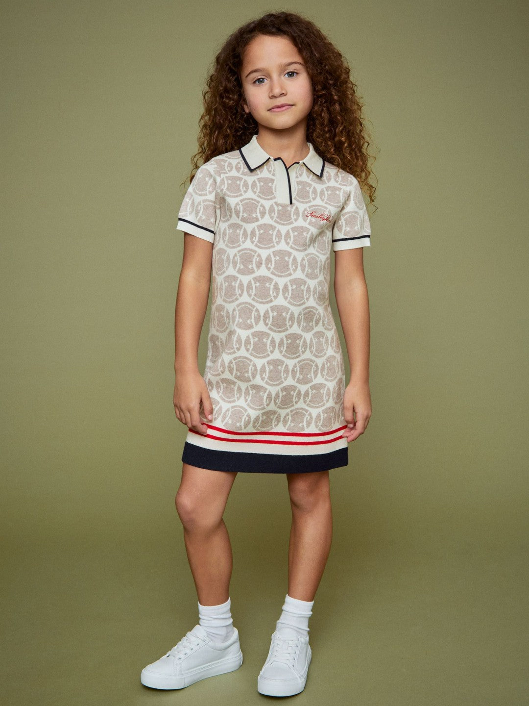 4-9 yrs SmileyWorld Knitted Polo Dress in Off White | Reiss Children & Baby Premium