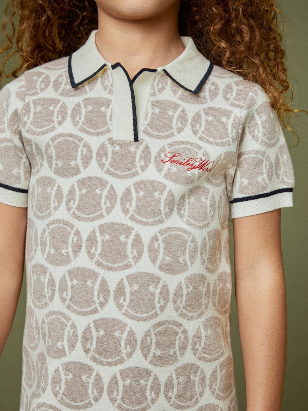 4-9 yrs SmileyWorld Knitted Polo Dress in Off White | Reiss Children & Baby Premium