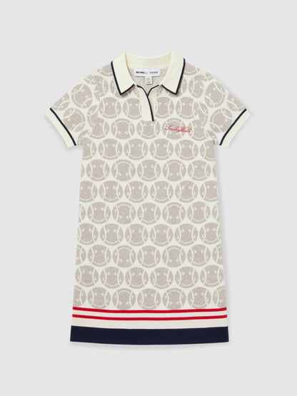 9-13 yrs SmileyWorld Knitted Polo Dress in Off White | Reiss Children & Baby Popular