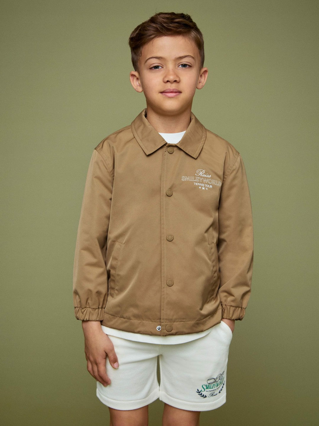 3-9 yrs SmileyWorld Harrington Jacket in Stone | Reiss Children & Baby Exclusive