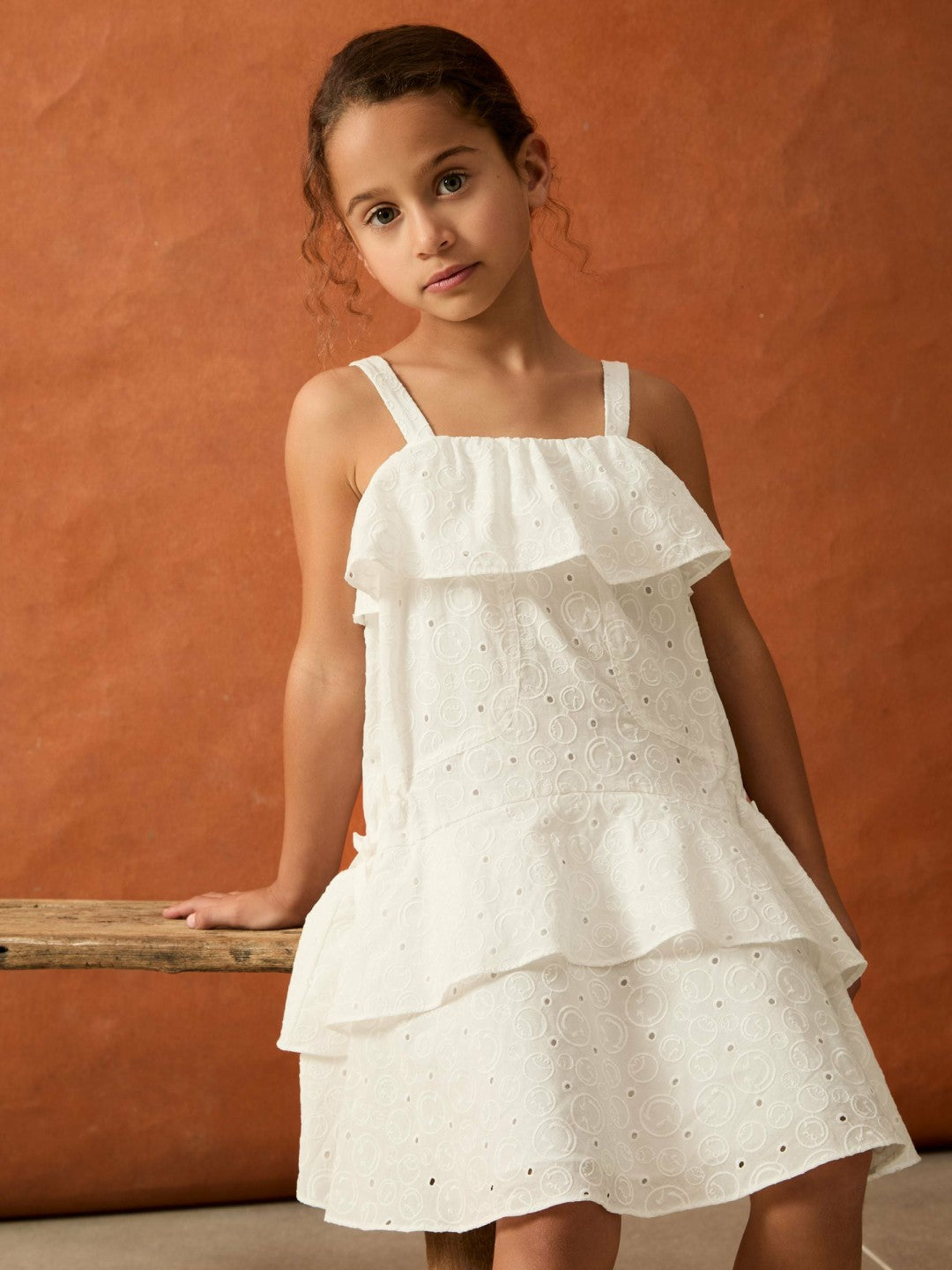 9-13 yrs SmileyWorld Broderie Logo Dress in Ivory | Reiss Children & Baby Popular