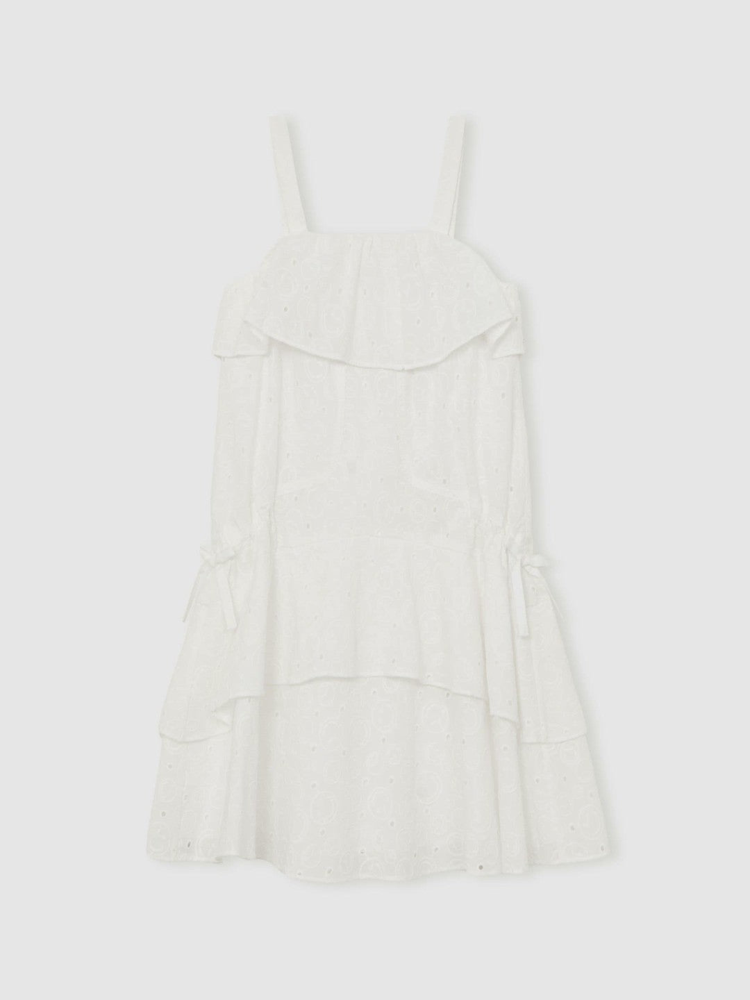 9-13 yrs SmileyWorld Broderie Logo Dress in Ivory | Reiss Children & Baby Popular