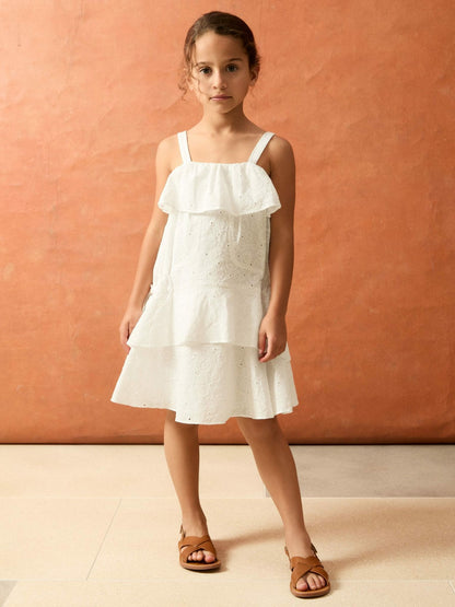 9-13 yrs SmileyWorld Broderie Logo Dress in Ivory | Reiss Children & Baby Popular