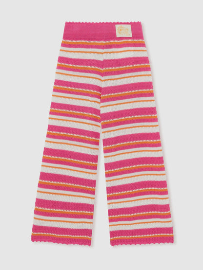 9-13 yrs SmileyWorld Stripe Knit Trousers in Pink | Reiss Children & Baby Best Seller