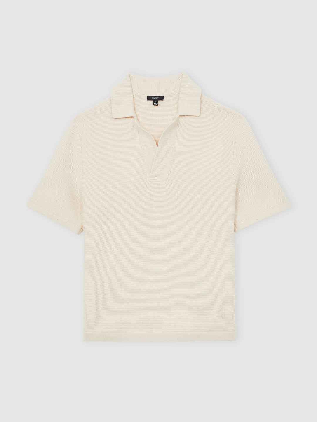 Oversize Textured Polo Shirt Cotton-Blend in Off White | Reiss Men Popular