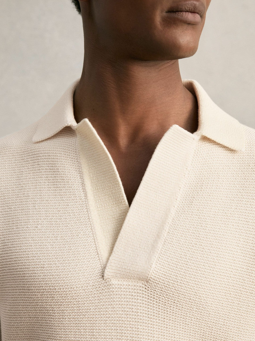 Oversize Textured Polo Shirt Cotton-Blend in Off White | Reiss Men Popular