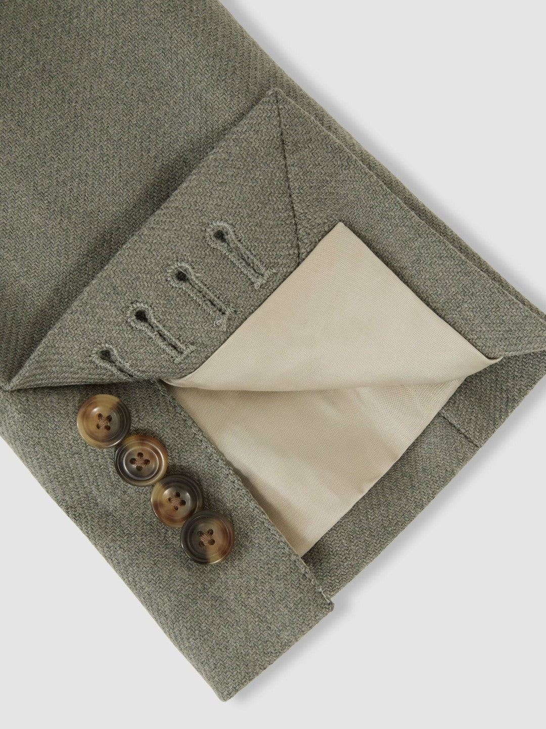Wool-Blend Single-Breasted Blazer Slim-Fit in Sage Green | Reiss Men New