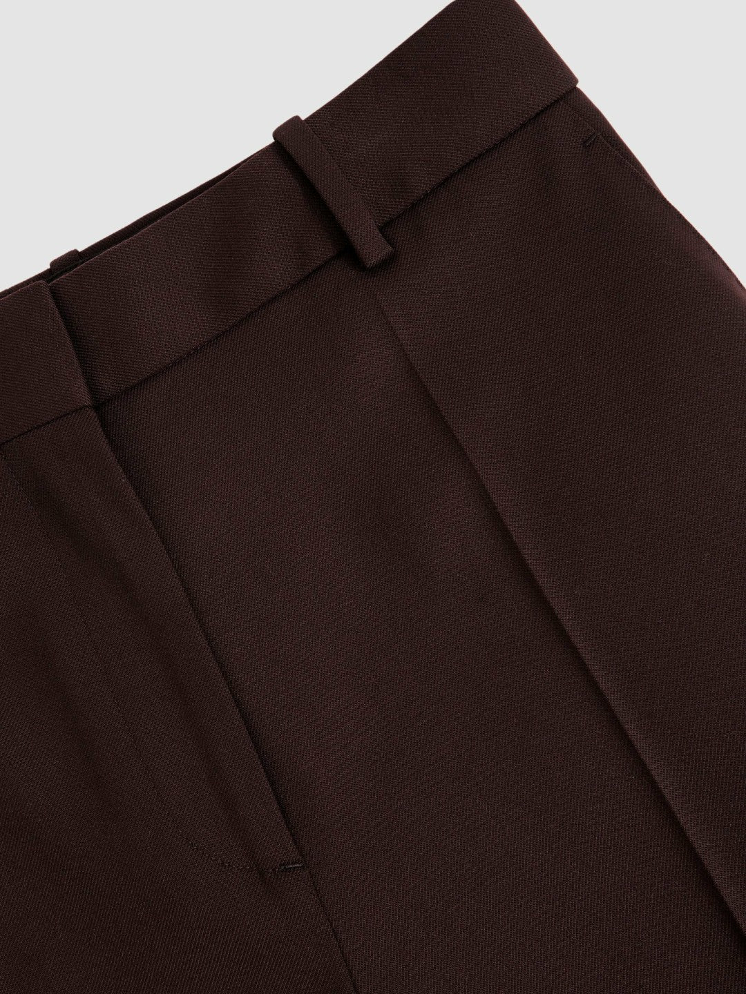 Petite Wool-Blend Wide-Leg Suit Trousers in Aubergine | Reiss Women Premium