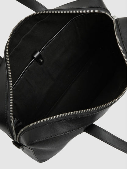 Micro-Grain Leather Briefcase in Black | Reiss Men Featured