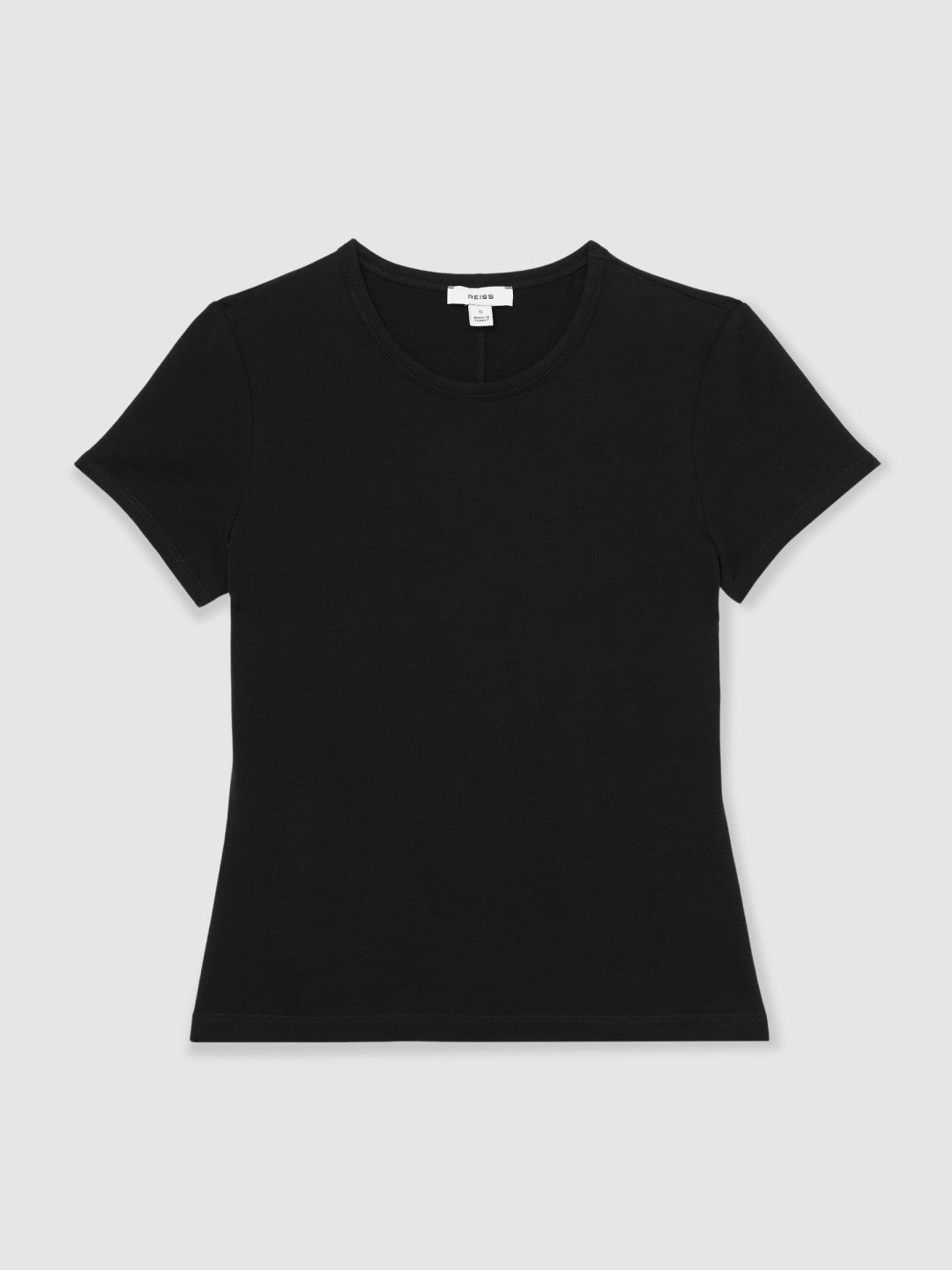 Stretch-Cotton Crew-Neck T-Shirt in Black | Reiss Women Popular