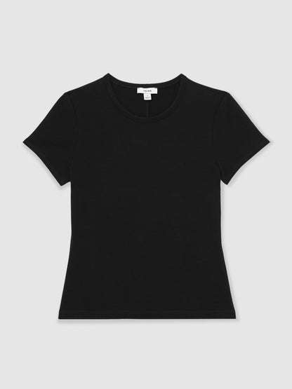 Stretch-Cotton Crew-Neck T-Shirt in Black | Reiss Women Popular