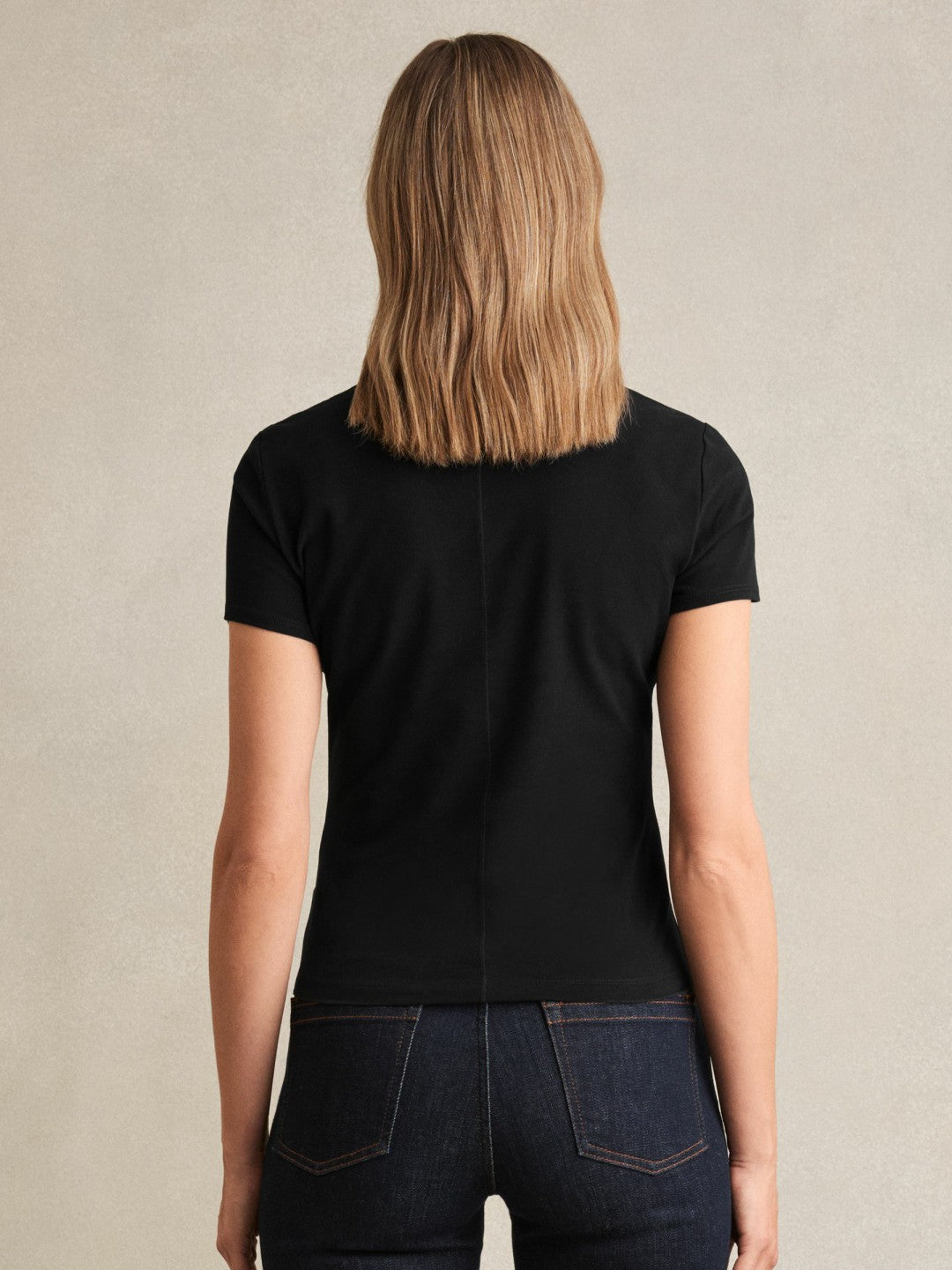 Stretch-Cotton Crew-Neck T-Shirt in Black | Reiss Women Popular