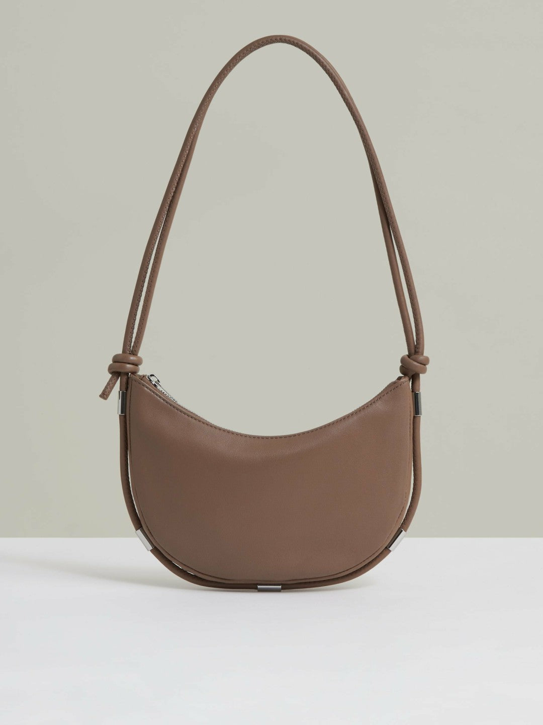 Leather Rope Strap Shoulder Bag in Neutral | Reiss Women Signature