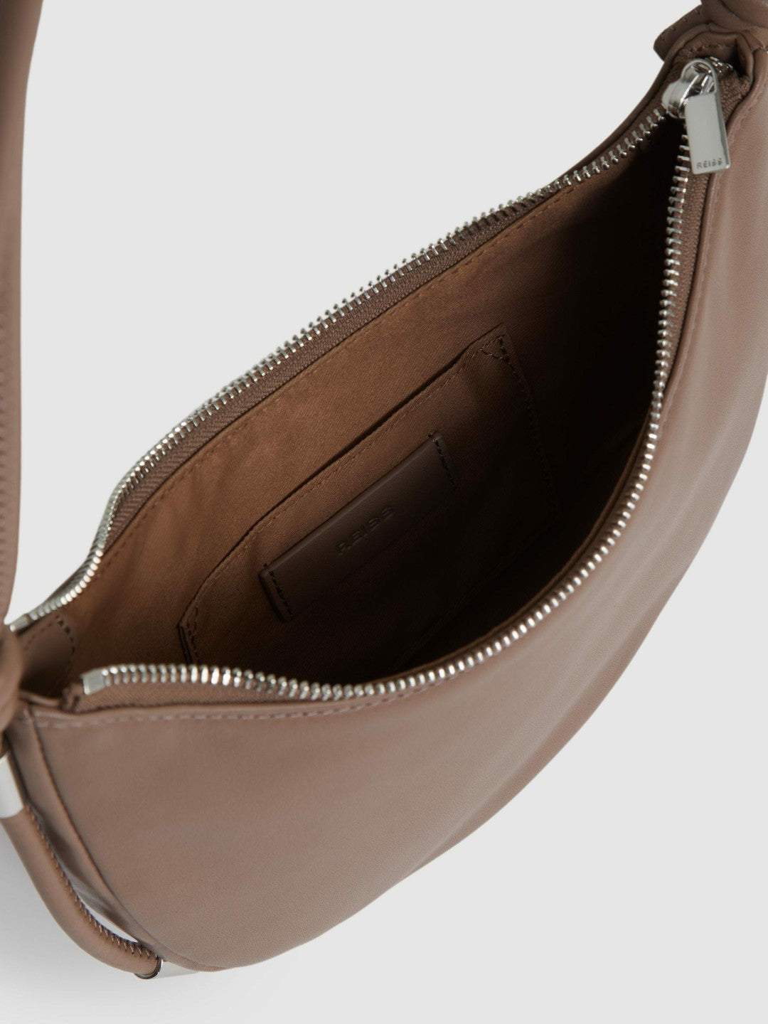 Leather Rope Strap Shoulder Bag in Neutral | Reiss Women Signature