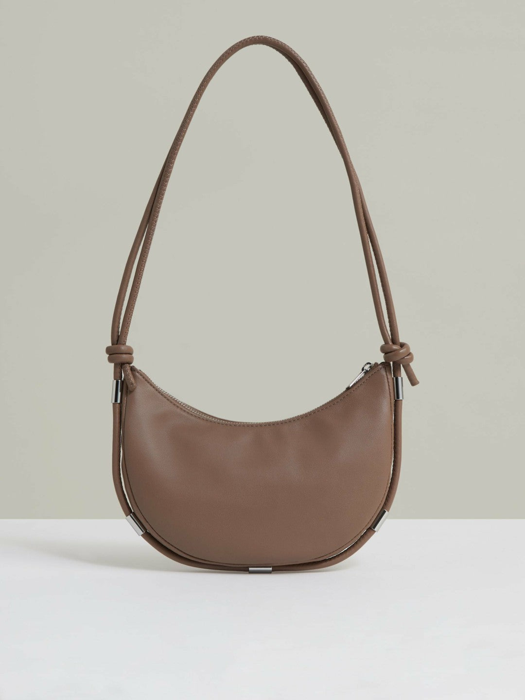 Leather Rope Strap Shoulder Bag in Neutral | Reiss Women Signature