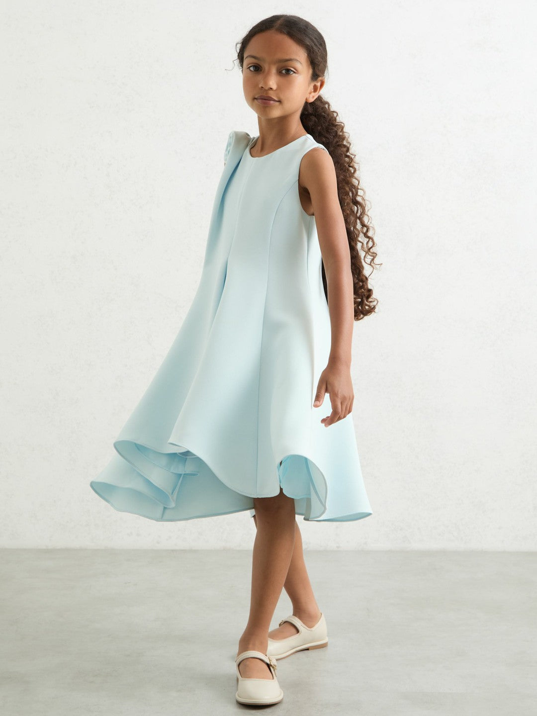 4-9 yrs Flower-Detail Fit-And-Flare Dress in Blue | Reiss Children & Baby New