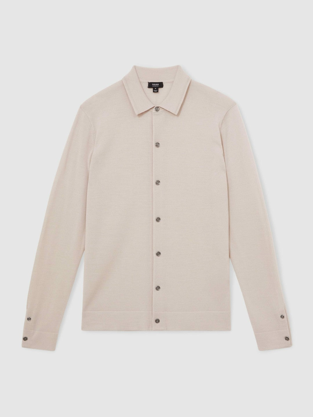 Merino Wool Button-Through Cardigan in Beige | Reiss Men Recommended