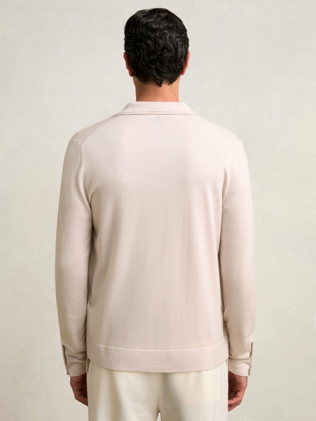 Merino Wool Button-Through Cardigan in Beige | Reiss Men Recommended