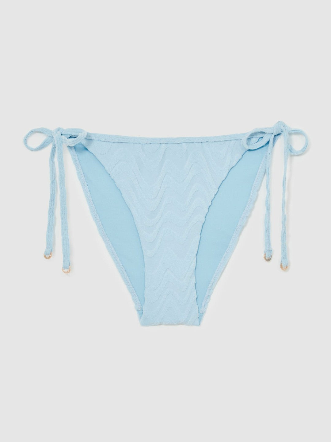 Textured Wave Bikini Bottoms in Blue | Reiss Women Signature