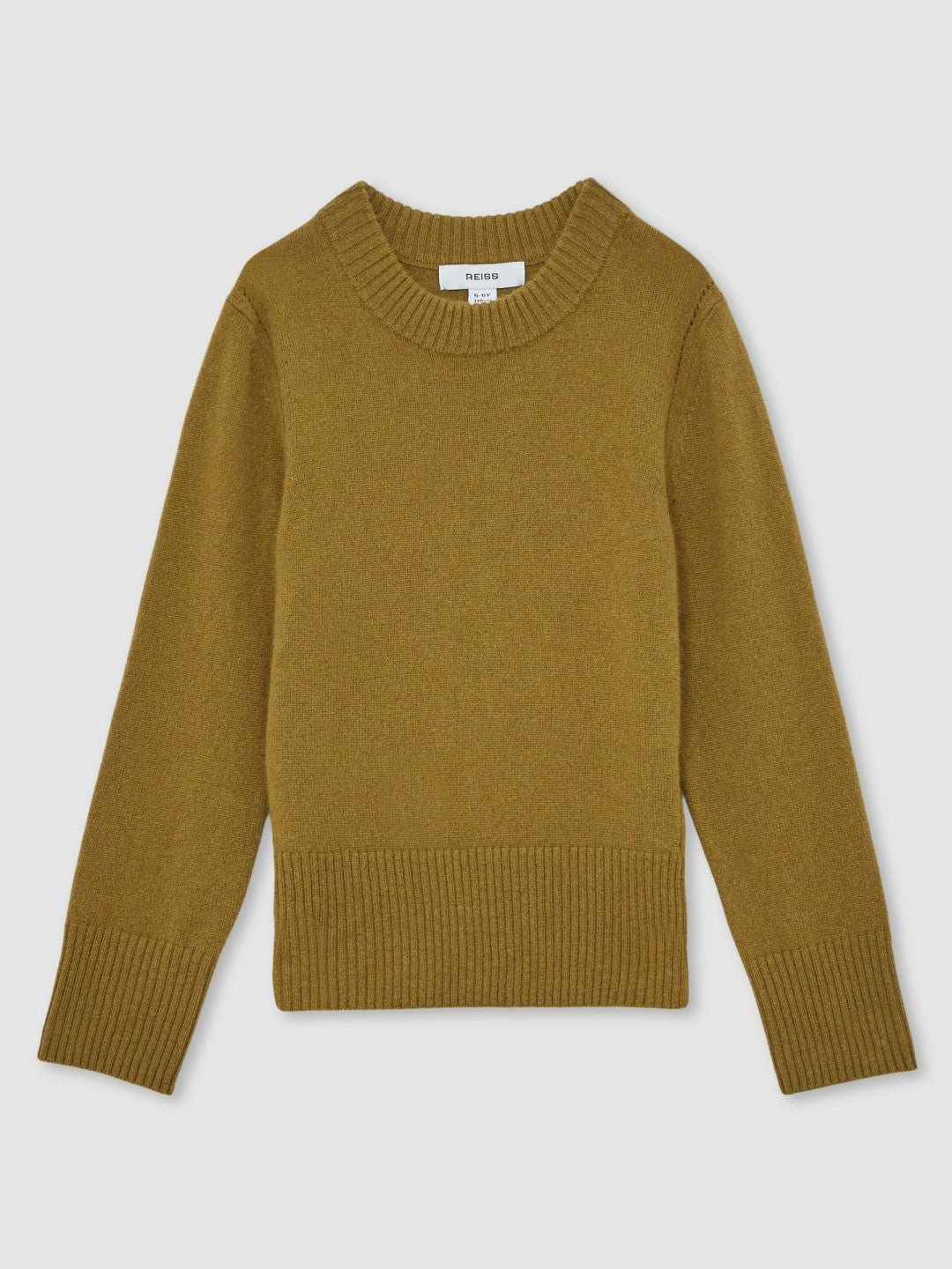 3-9 yrs Wool-Blend Open-Stitch Jumper with Cashmere in Khaki Green | Reiss Children & Baby Signature