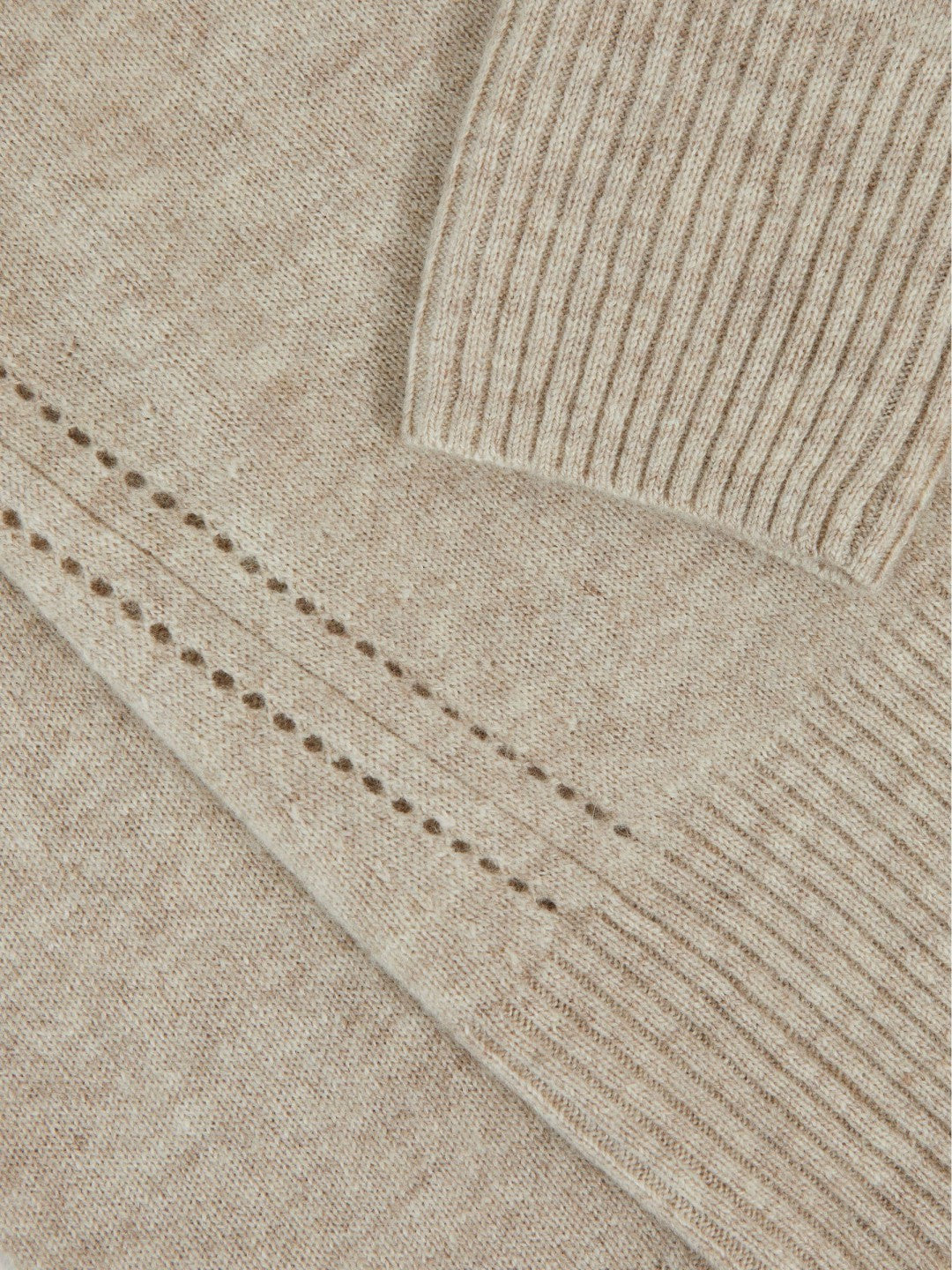 3-9 yrs Wool-Blend Open-Stitch Jumper with Cashmere in Oatmeal | Reiss Children & Baby Exclusive