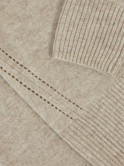 3-9 yrs Wool-Blend Open-Stitch Jumper with Cashmere in Oatmeal | Reiss Children & Baby Exclusive