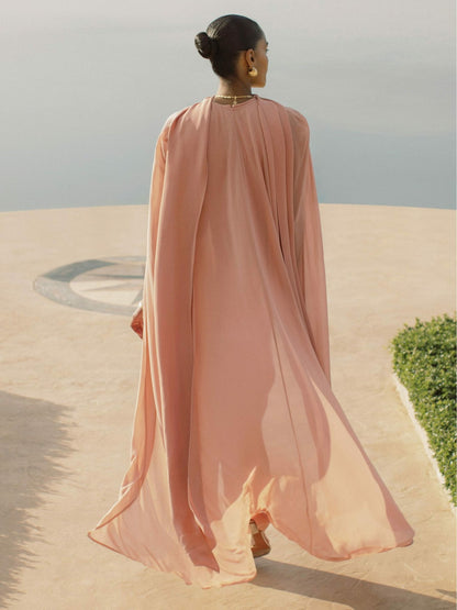 Wide-Leg Cape Jumpsuit in Pink | Reiss Women Recommended